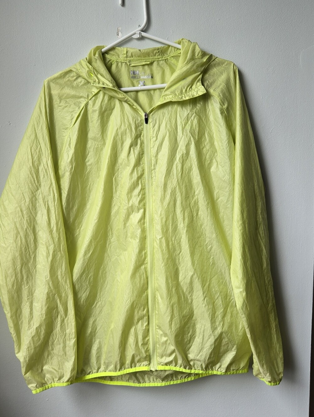Helly Hansen LG XCool Womens Running Neon Hooded Windbreaker Jacket Packable